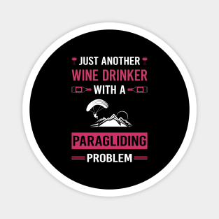 Wine Drinker Paragliding Paraglide Paraglider Magnet